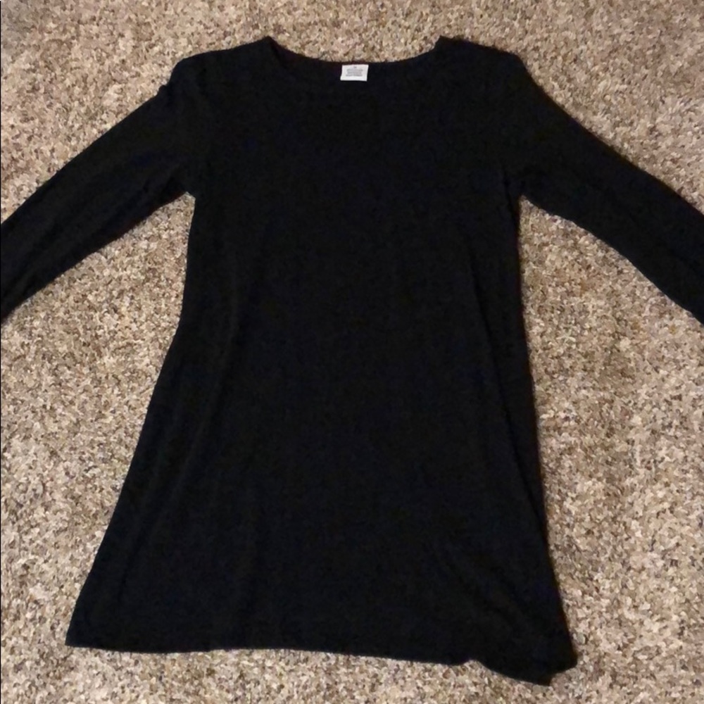 Long sleeve black T-shirt dress